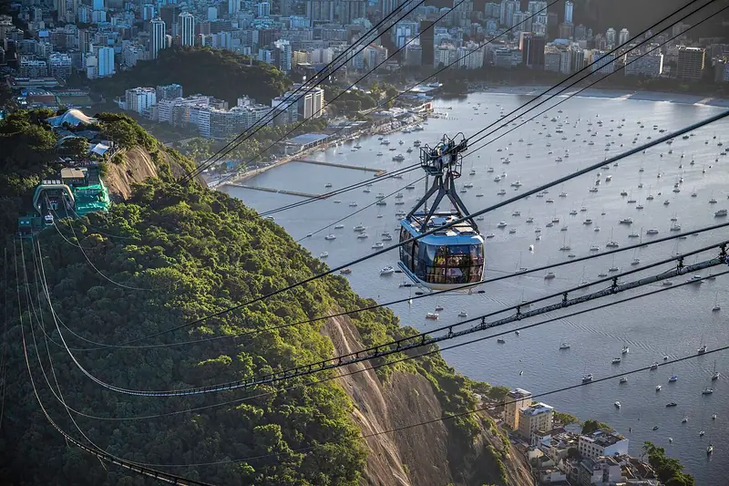 Sugarloaf Mountain cable car above Rio de Janeiro