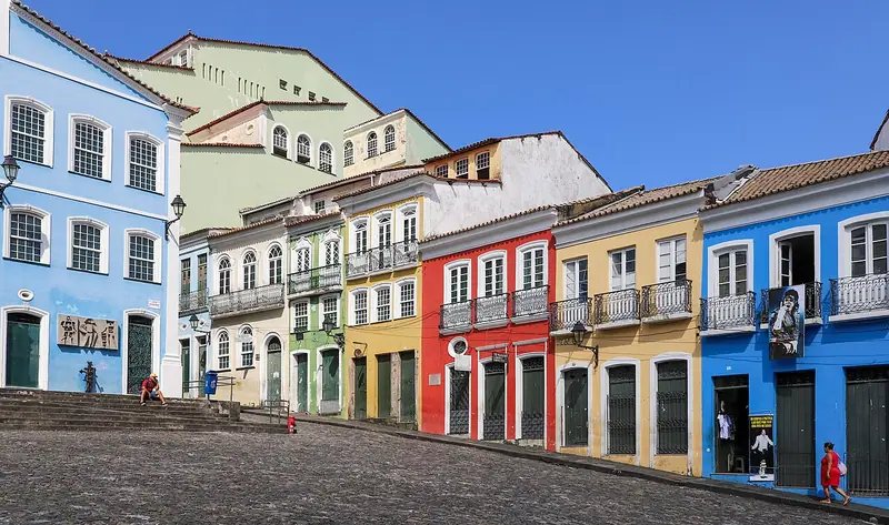 Colourful colonial houses of Pelourinho, Salvador da Bahia